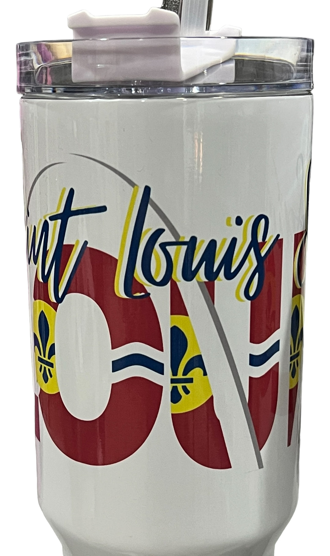 Saint Louis LOU with flag & arch - 40 oz quencher tumbler with lid and straw