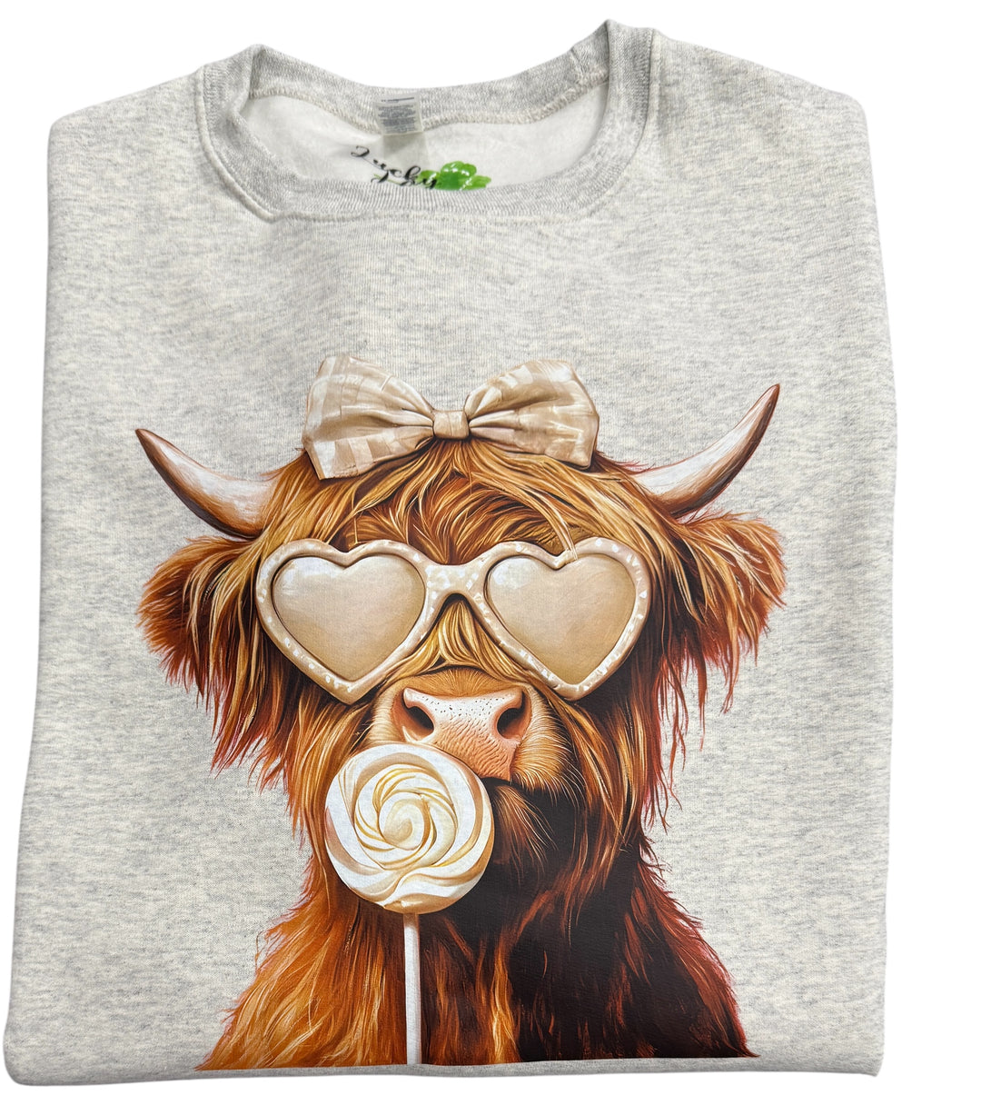 Highland Cow with heart sunglasses sweatshirt - Valentine’s Day