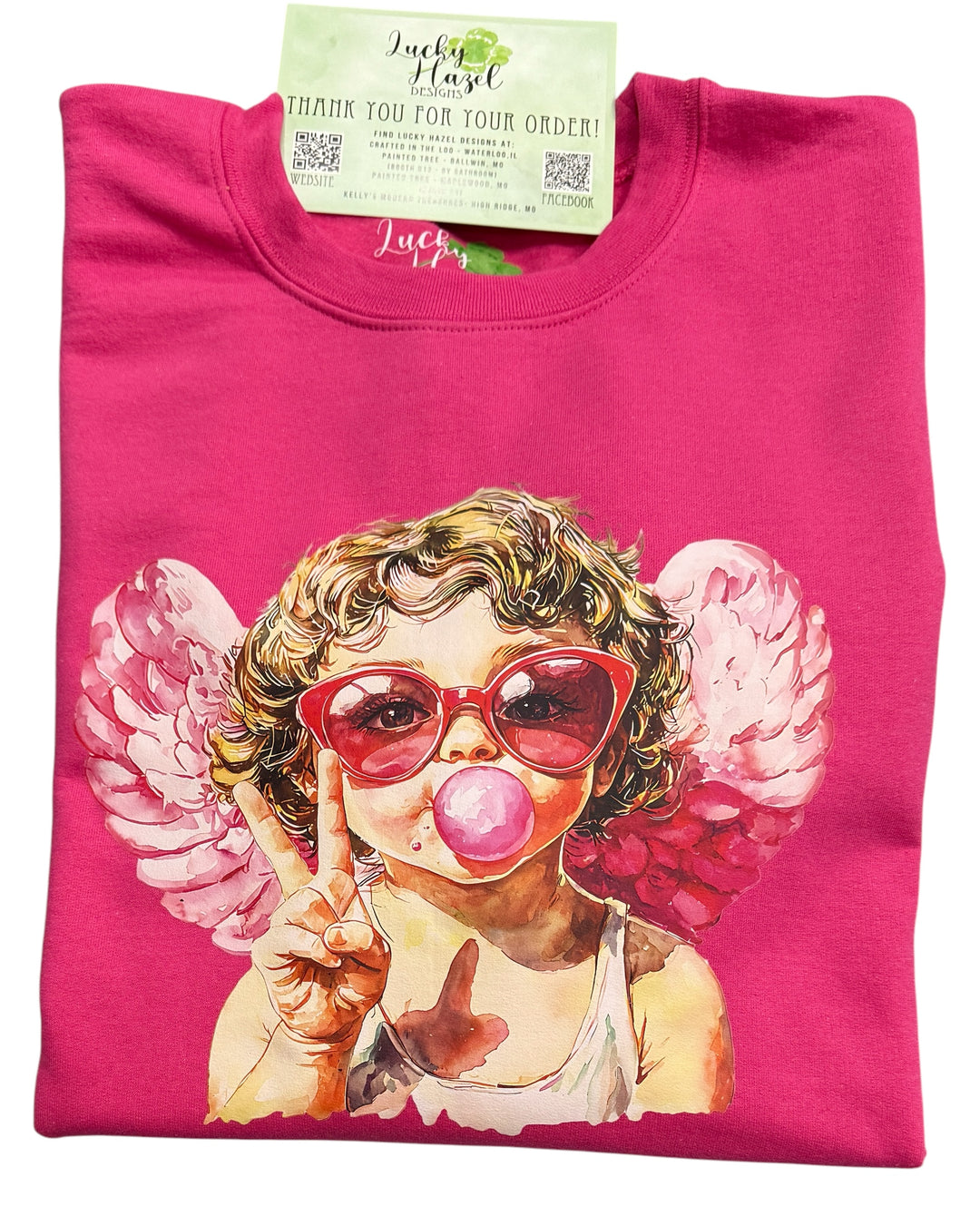 Cupid with bubble gum bubble sweatshirt - Valentine’s Day