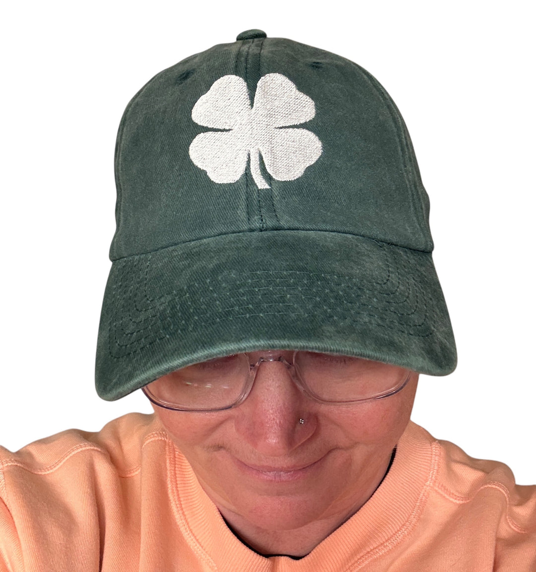 Embroidered hunter green shamrock baseball cap/hat - St Patrick’s Day