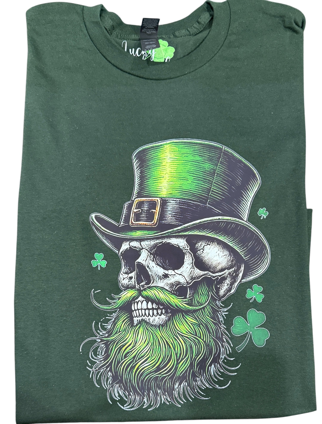 St Patrick’s Day bearded skull short sleeve tee