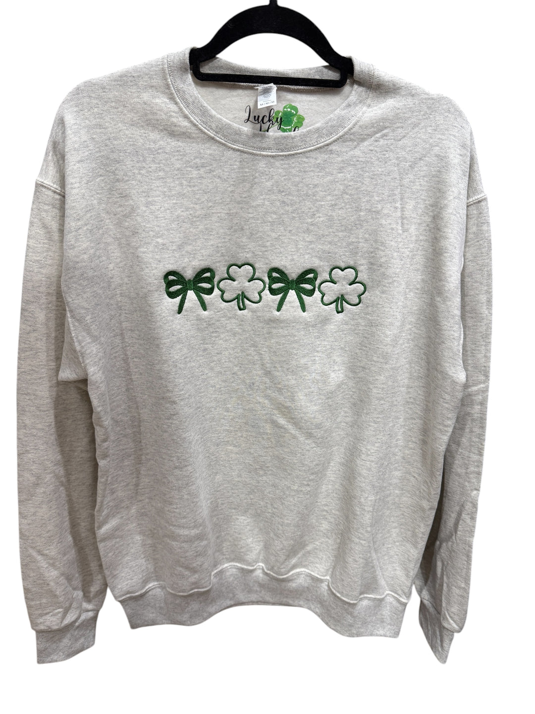 Bows & Clovers Embroidered Sweatshirt - St Patrick's Day