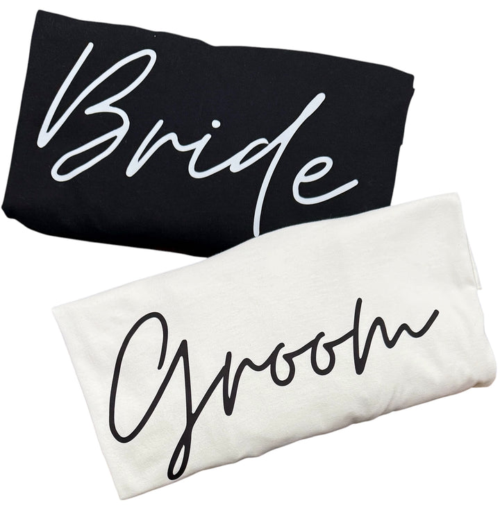 Bride - Groom - long sleeve tee - married, getting married, engaged, honeymoon!