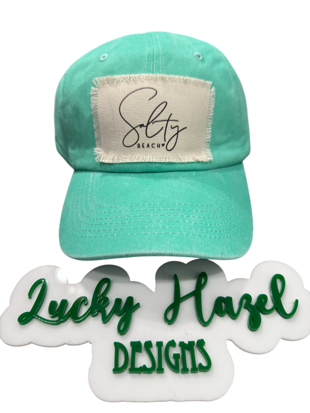 Salty beach patch hat - soft, adjustable, great for the every day, weekends, vacation!