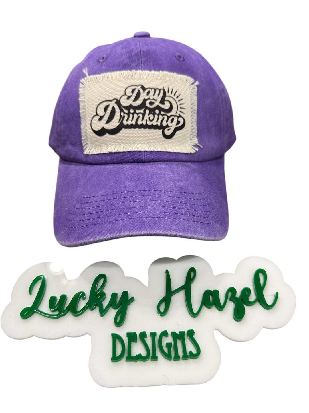 Day drinking patch hat - soft, adjustable, great for the day drinking, sunny days, swimming, everyday!
