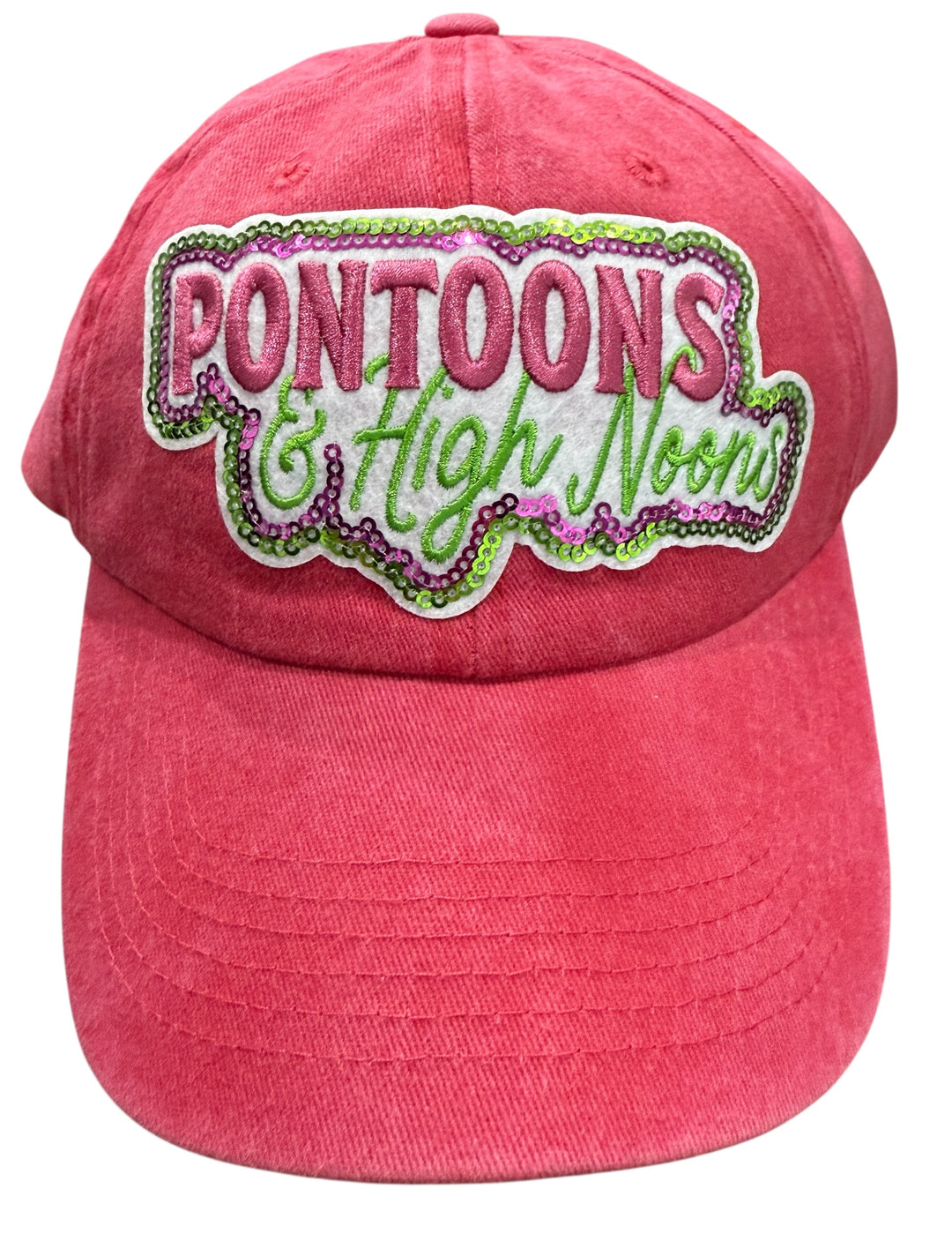 Pontoons and High Noons patch hat - soft, adjustable, great for the every day, weekends, lake days, vacation!