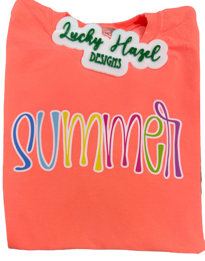 Summer neon Comfort Colors short sleeve tee - Summer/Weekends/Beach/Boating/Floating/vacation