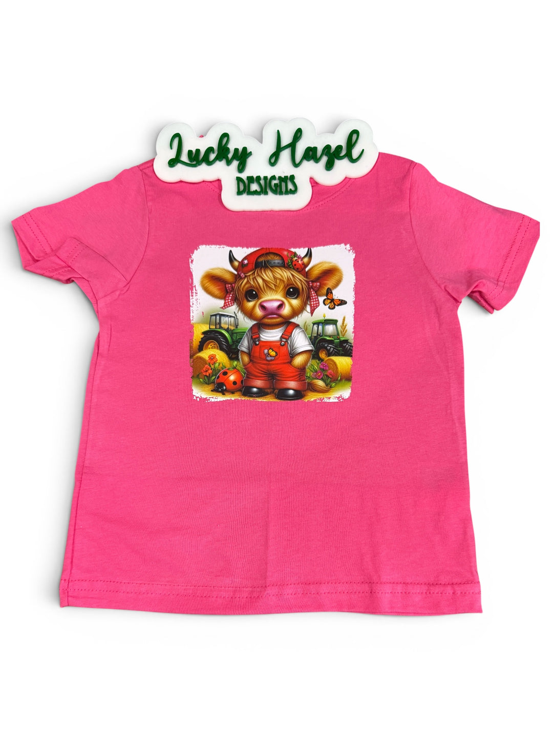 Highland cow cowgirl short sleeve tee - cute kids tee (toddler/youth sizes)