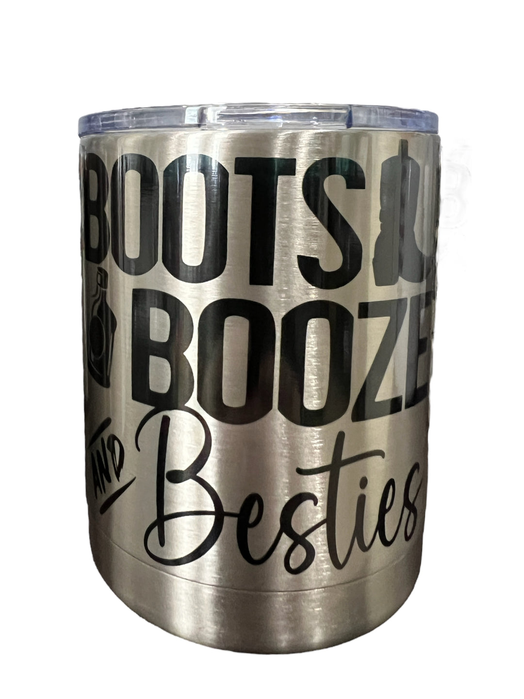 Boots, Booze & Besties lowball tumbler