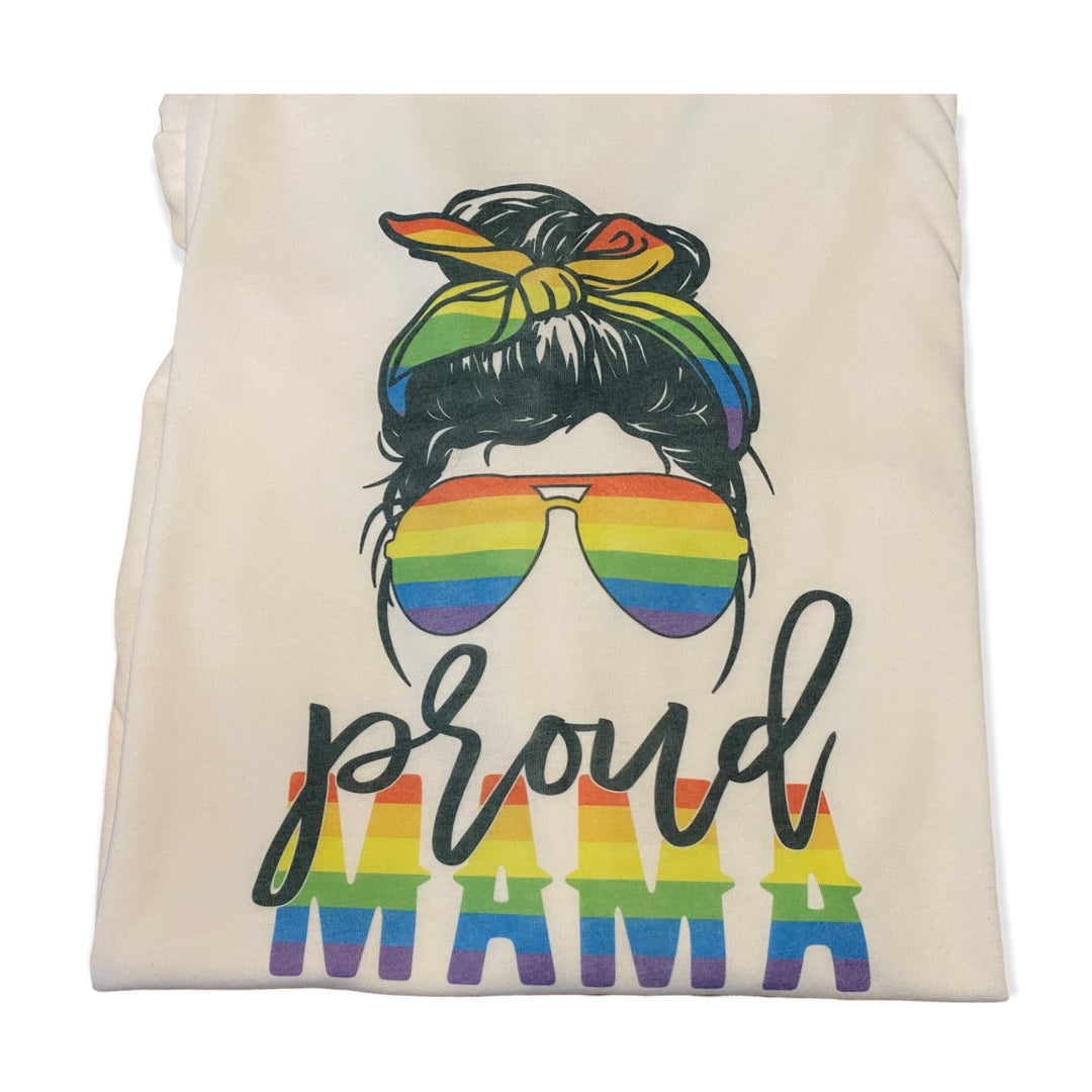 Proud MAMA Messy Bun - Rainbow - PRIDE TEE