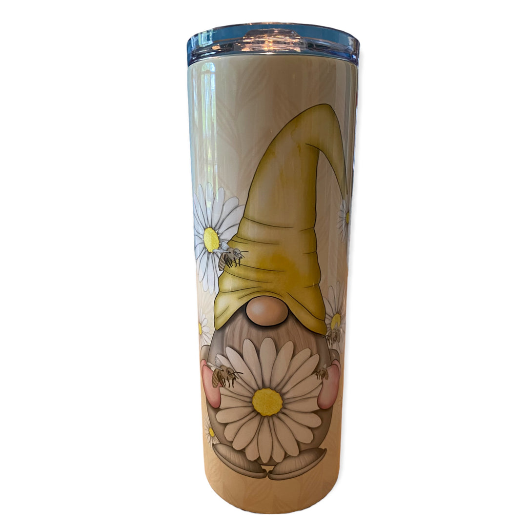 20 oz Gnome daisy tumbler Stainless Steel Hot Cold Coffee