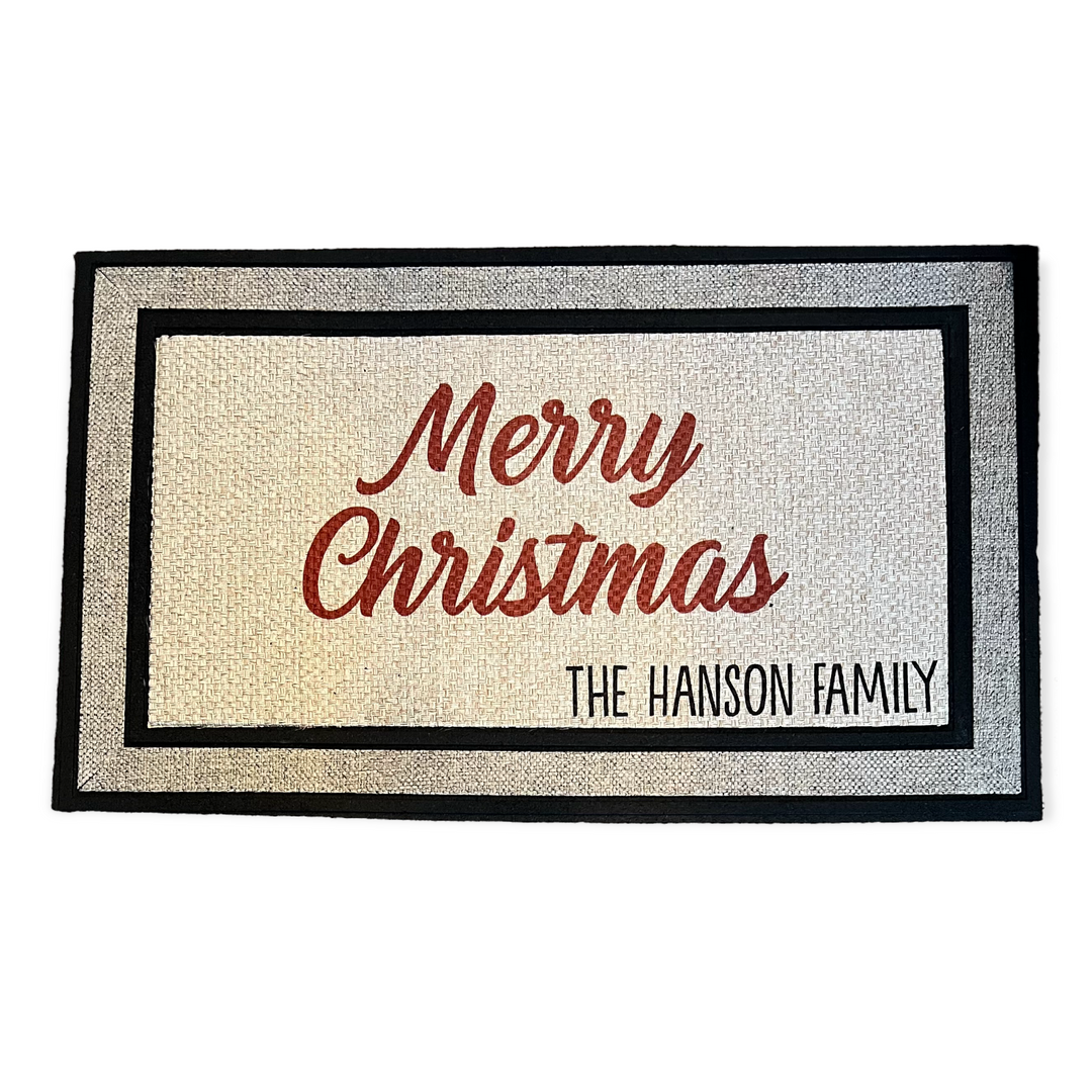 Merry Christmas doormat - customize with name