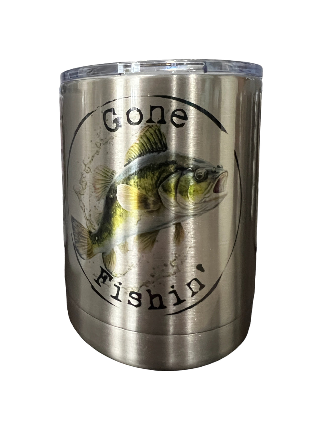 Gone Fishin lowball tumbler