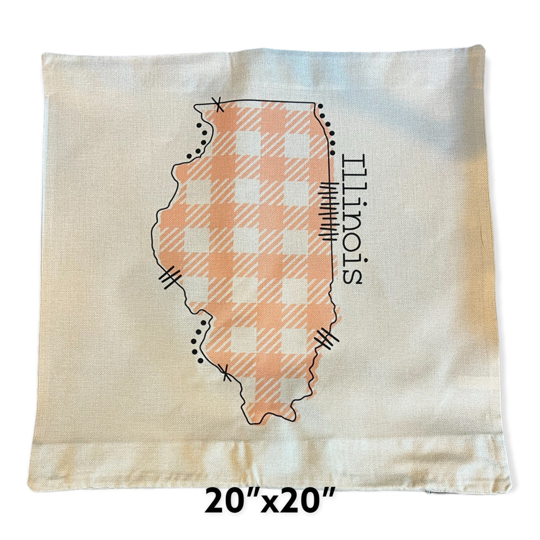 Illinois Pillow case  - 20” x 20” Pillow Case - NO INSERT