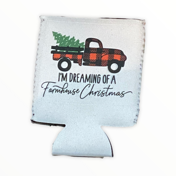 I’m Dreaming of a Farmhouse Christmas - fabric can koozie