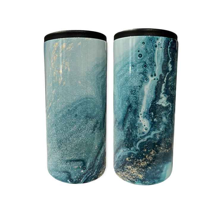 Ocean scape - metal 12 oz SLIM can koozie