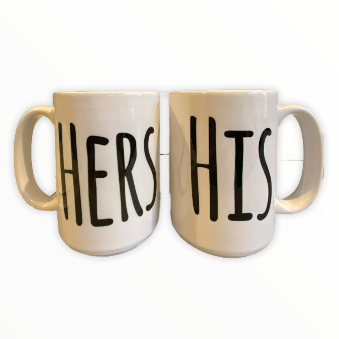 His & Hers Ceramic Mugs Set