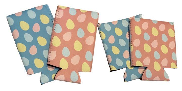 Blue Easter Egg - fabric can koozie