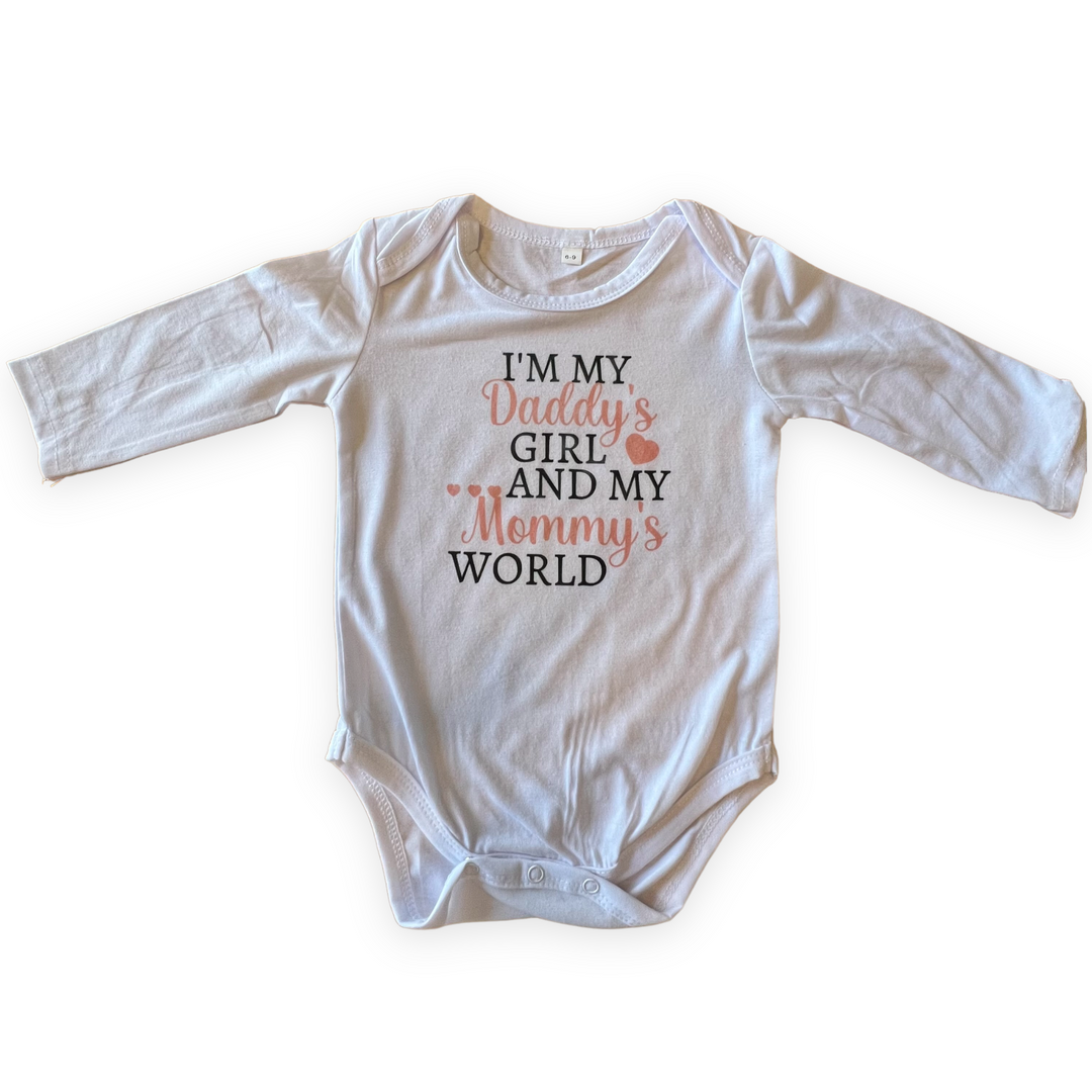 I'm my Daddy's girl and my Mommy's world onesie - long & short sleeve