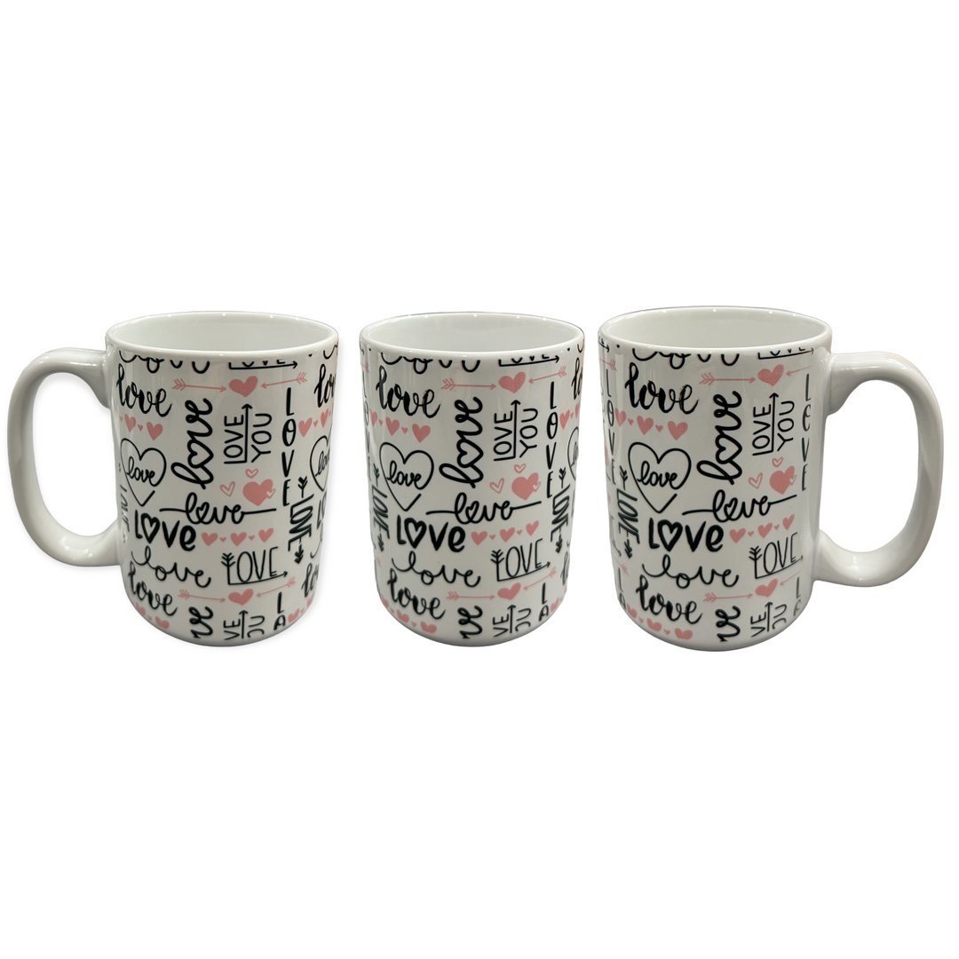 LOVE, hearts & arrows Ceramic Mug - Valentine's Day