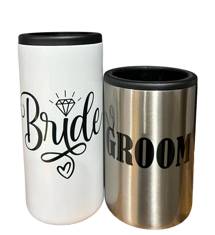 Groom metal 12 oz can koozie